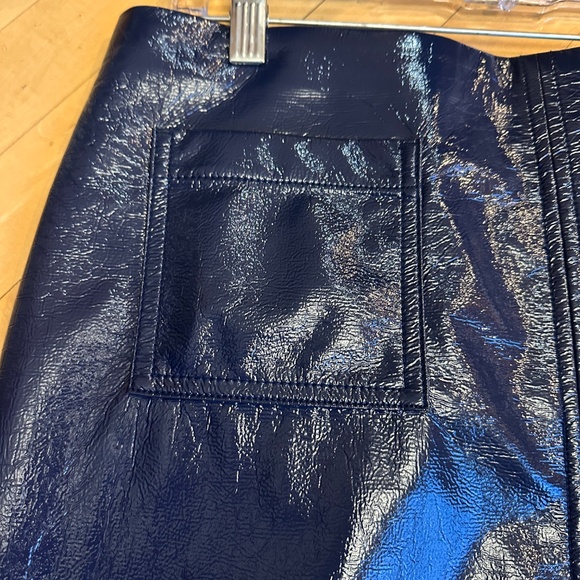J.Crew Navy Faux patent No.3 Pencil skirt, 14  GP1507 - Picture 5 of 6